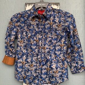 Western style patron red label snap shirt like new